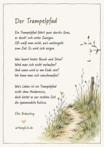 Illustration Trampelpfad und Gedicht-Text