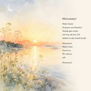 Illustration Sonnenuntergang über einem See