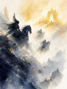 Illustration Walkürenritt auf Walhall zu ... leicht abstrakt