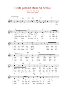 Liednoten mit Harmoniesymbolen