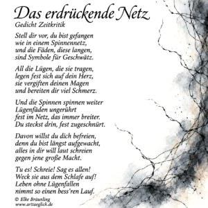 Abstrakt Netz + Gedichttext