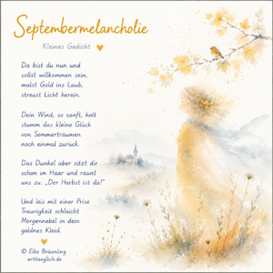 Abstrakte Gestalt, die den nebelumflorten September darstellt